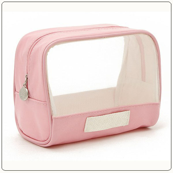 OEM Beauty Cosmetic Bag of Vogue Designe Pink Mesh FY-CB-0074