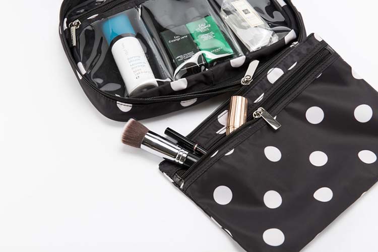 polka dot makeup bag